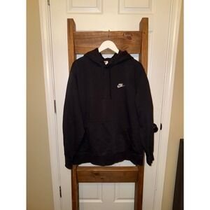 Nike Sportswear Club Fleece Hoodie Black Pullover Casual Mens Size XL